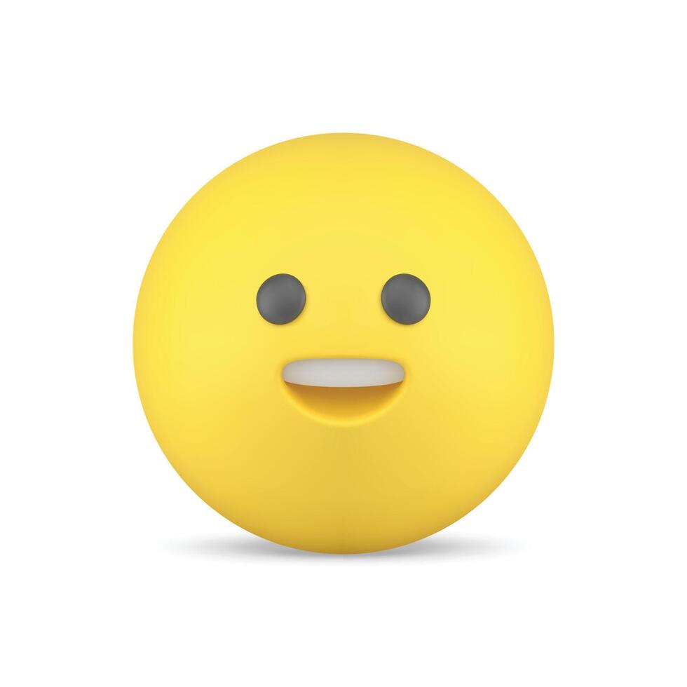 Smiley laughing yellow emoji emoticon happy head character 3d icon realistic illustration vector