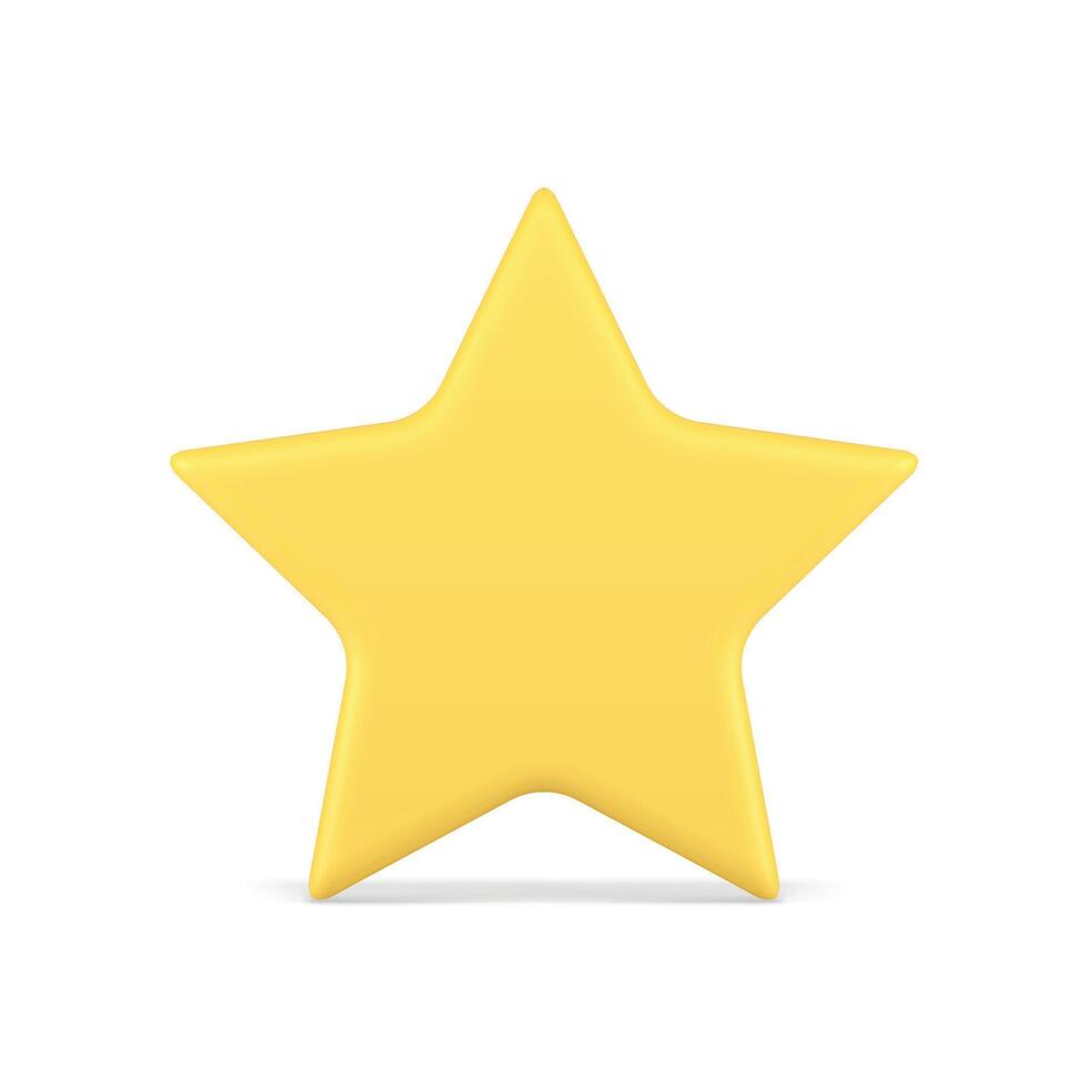 Star yellow five point best quality guarantee award review rating feedback 3d icon vector