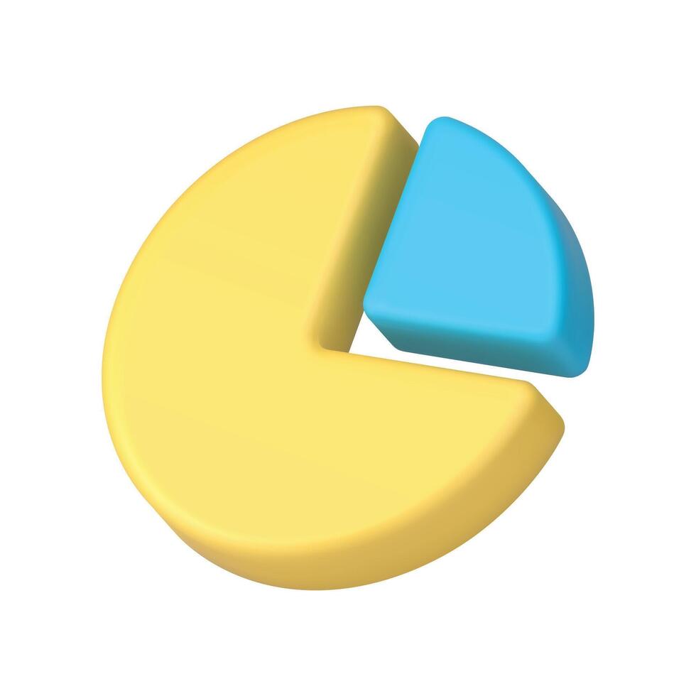 Circle graph pie chart scheme section segment economy budget calculation isometric 3d icon vector