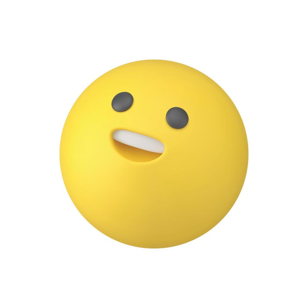 Emoji yellow smiley fun character laughing flying head cyberspace communication 3d icon vector