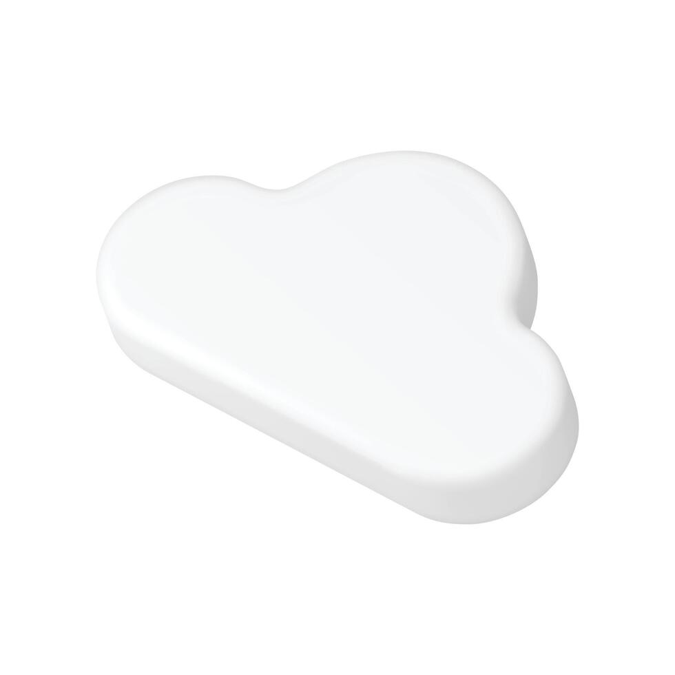 Cloud cumulus white airy atmosphere soft fluffy meteorology weather 3d icon realistic vector