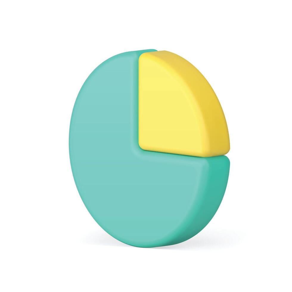 Circle pie chart business diagram accounting analyzing project management report 3d icon vector
