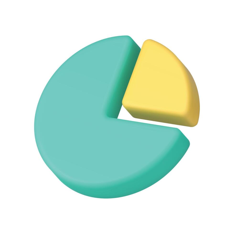 Chart pie graph section part business financial analyzing statistical accounting 3d icon vector