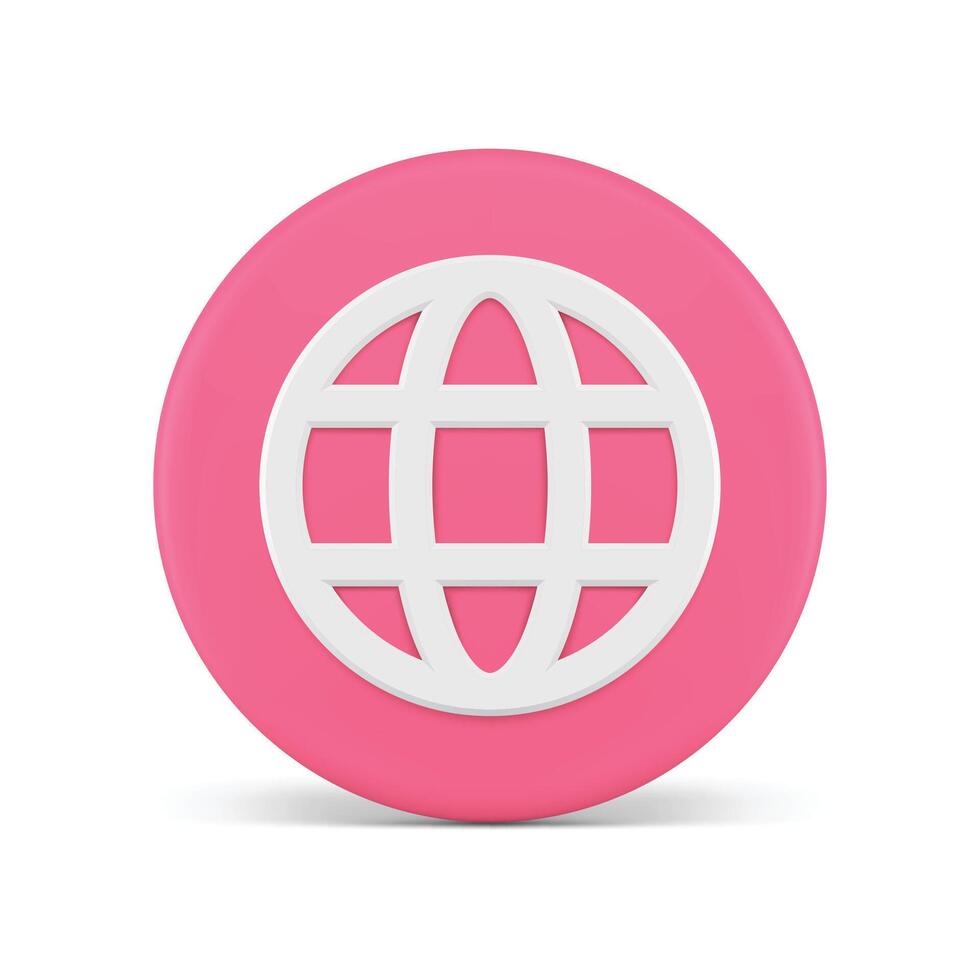 Website connection circle button e business digital network access application 3d icon vector