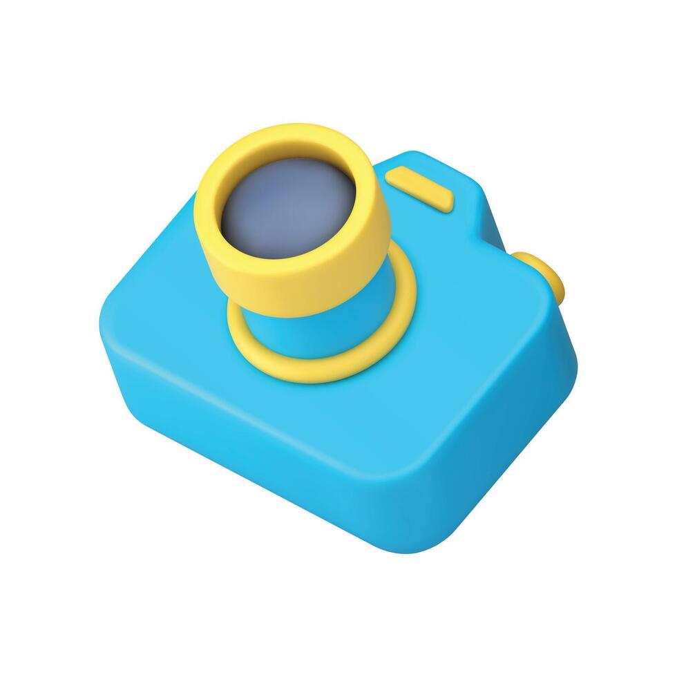 Camera photo content creation photography zoom optical technology 3d icon realistic vector