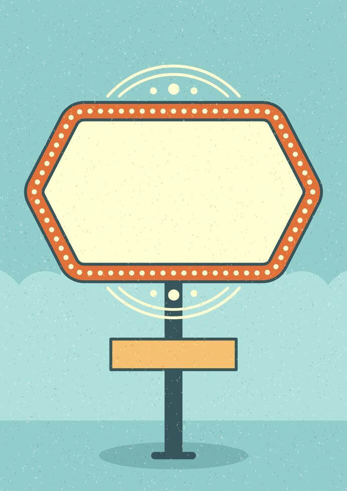 Retro Sign Billboard Typographic Promotion Poster Design. vector