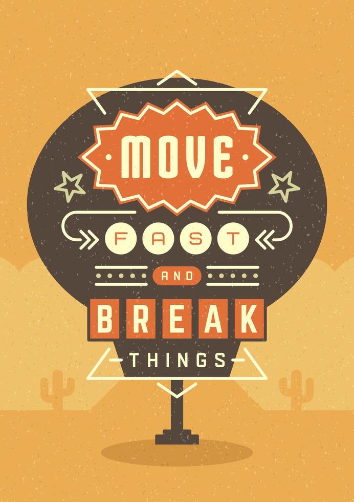Retro Sign Billboard Typographic Quote Poster Design. vector
