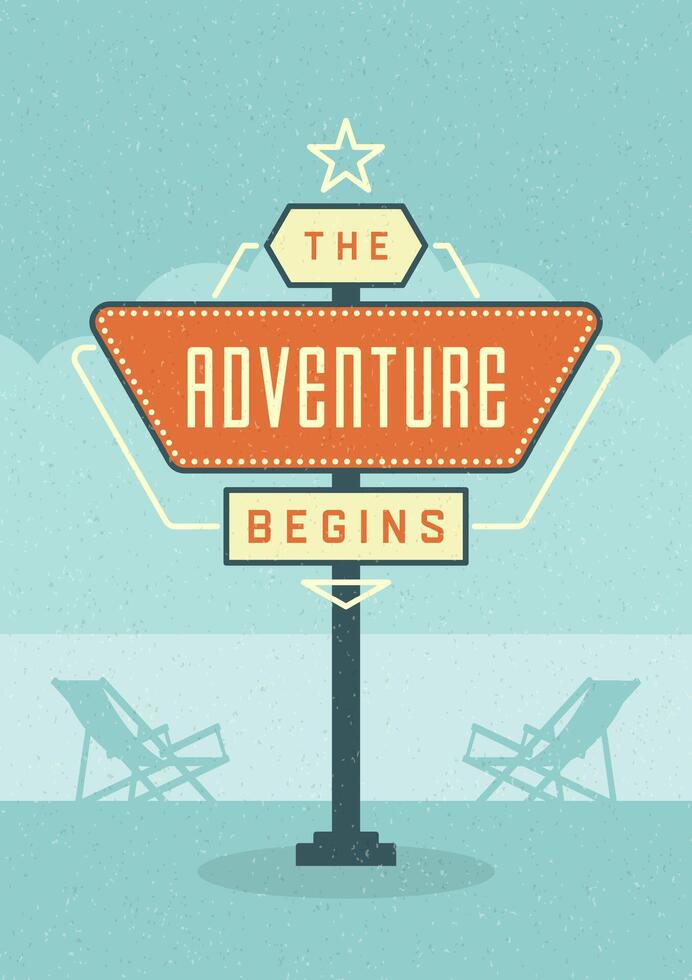 Retro Sign Billboard Typographic Quote Poster Design. vector