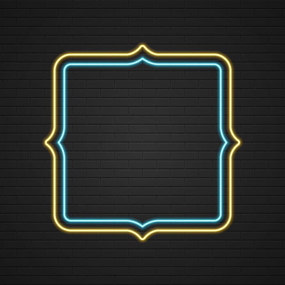 Retro Showtime Sign Design. Neon Signage Light Frame vector