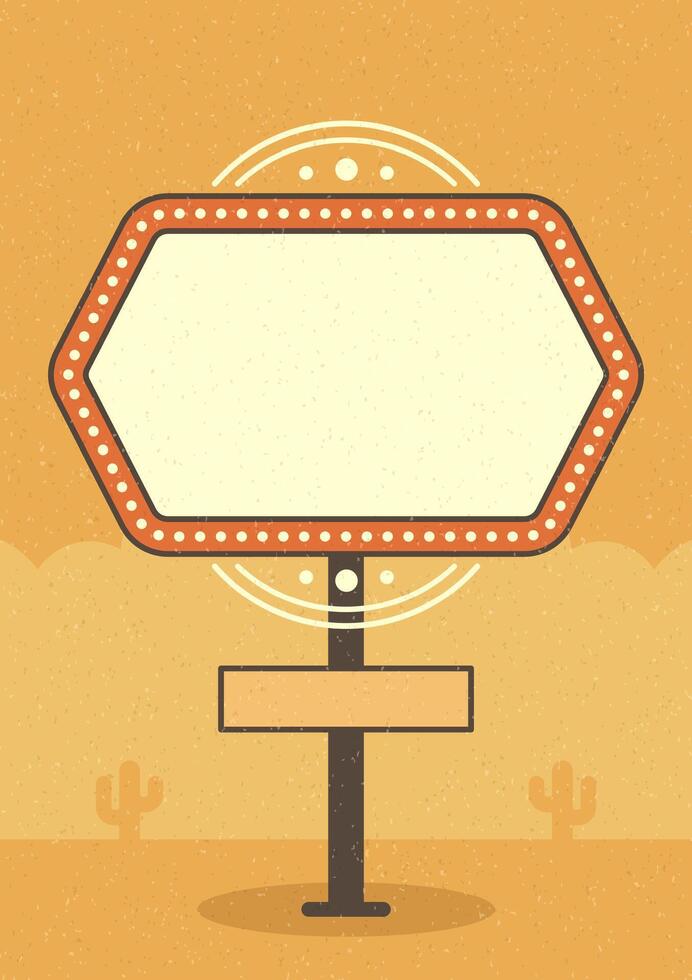 Retro Sign Billboard Typographic Promotion Poster Design vector