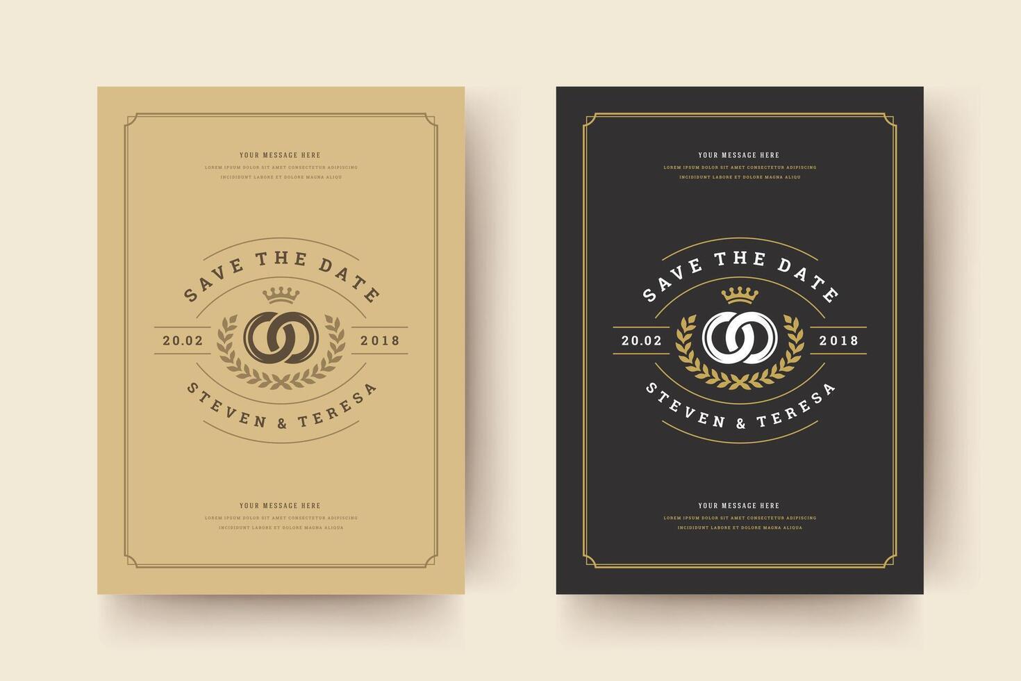 Wedding save the date invitation card illustration vector