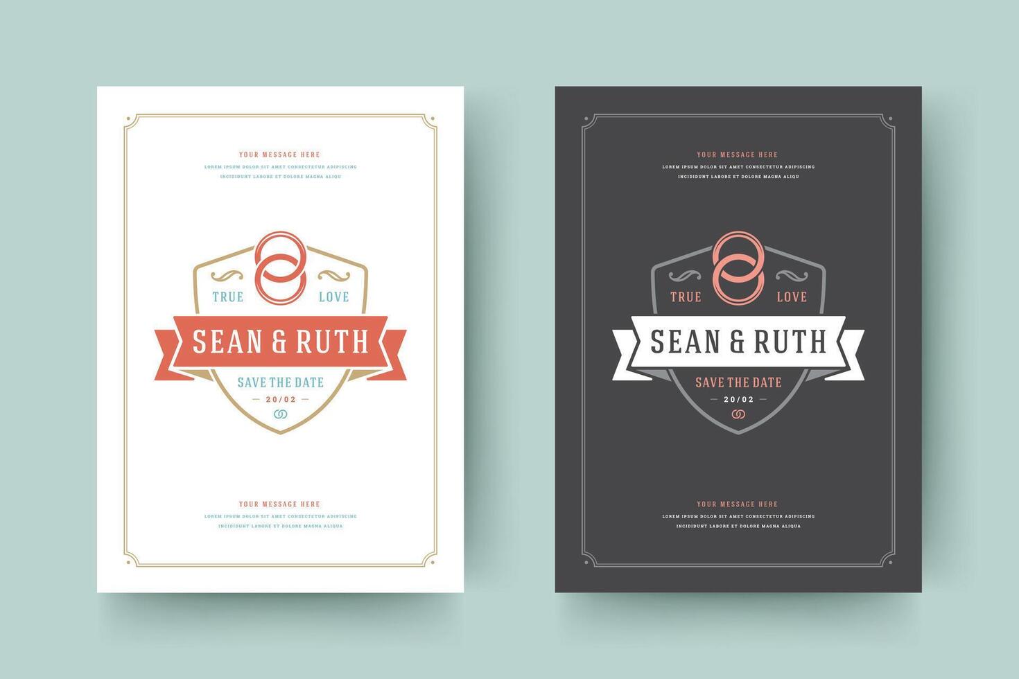 Wedding save the date invitation card illustration vector