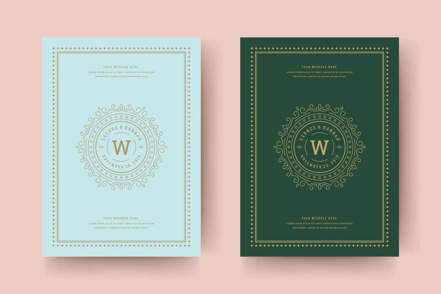 Wedding save the date invitation card illustration vector