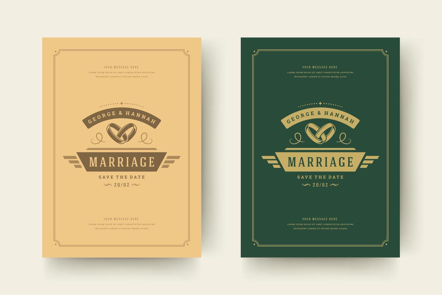 Wedding save the date invitation card illustration vector