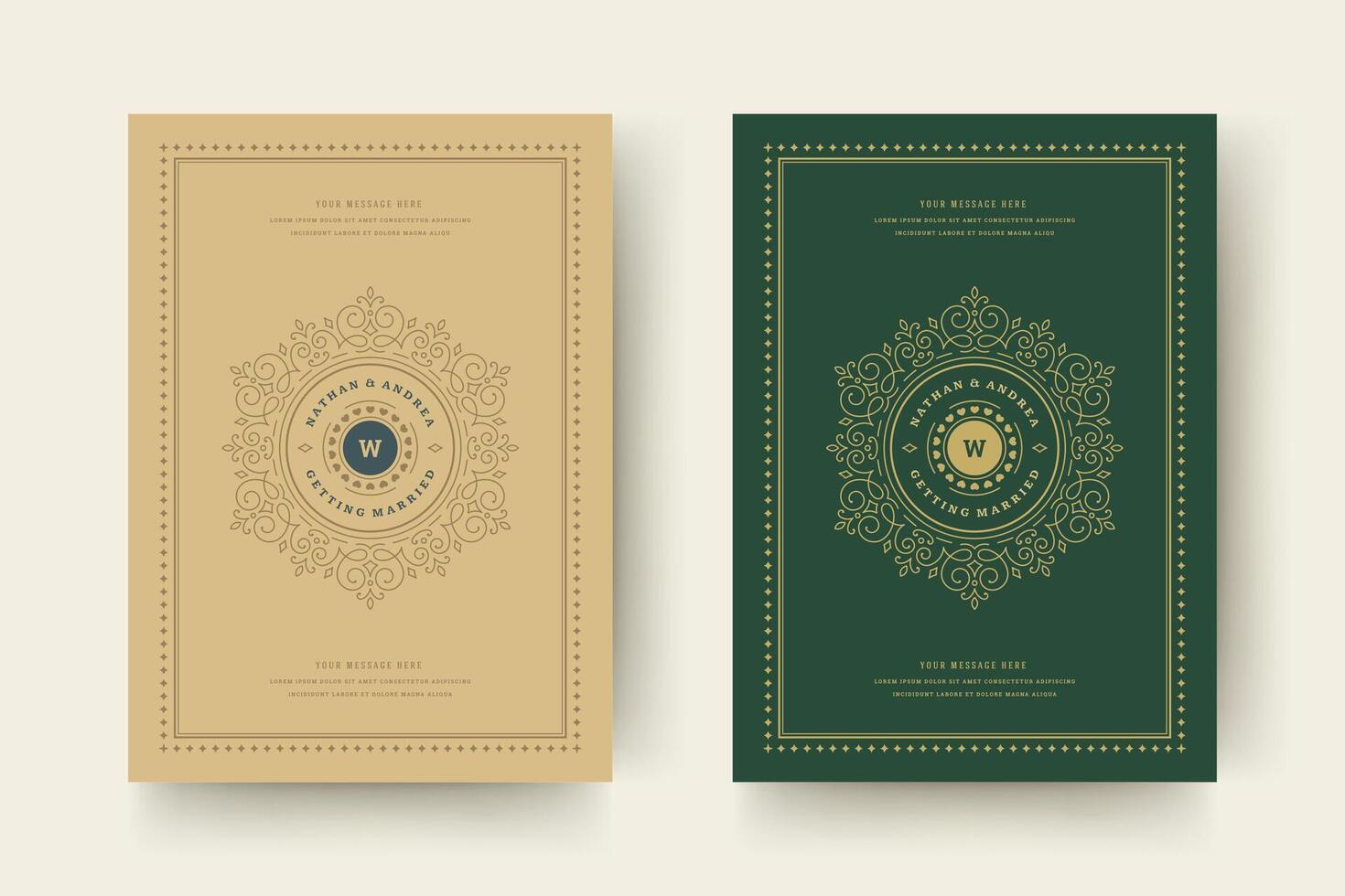Wedding invitations save the date cards design illustration. vector