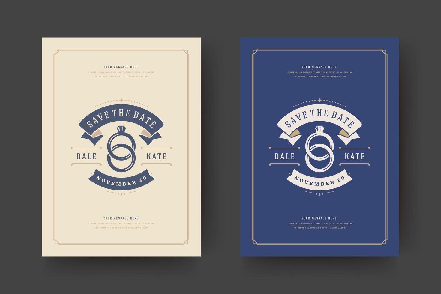Wedding save the date invitation card illustration vector