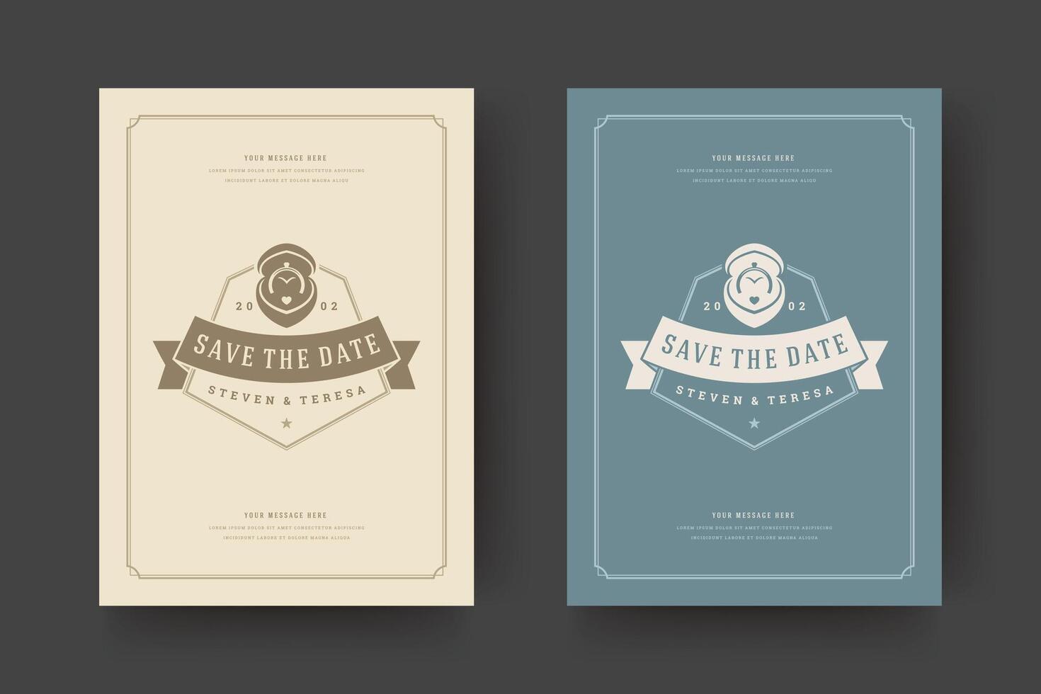 Wedding save the date invitation card illustration vector