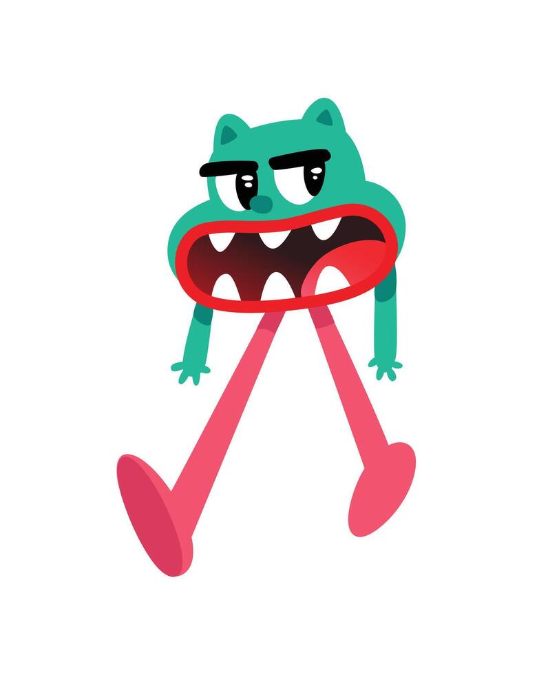 Cartoon character, monster. Mascot for the company. Image is isolated on white background. Modern illustration. Cute humanoid animal. vector