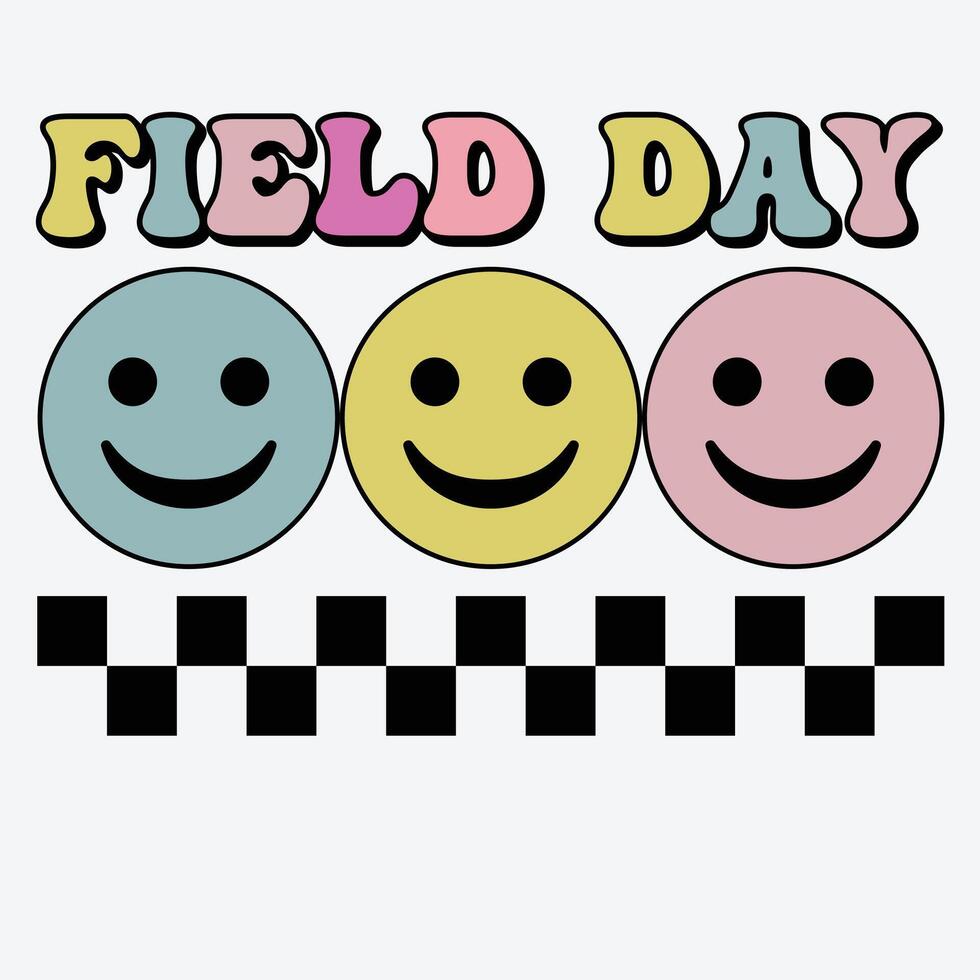 Hippie Retro Field Day for Kids, Teachers Field Day T-Shirt vector
