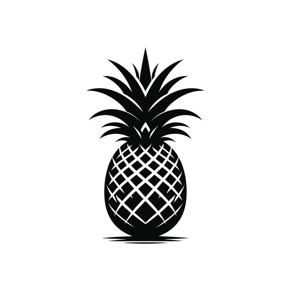 Tropical Pineapple Outline - Perfect for Logos and Design Projects vector