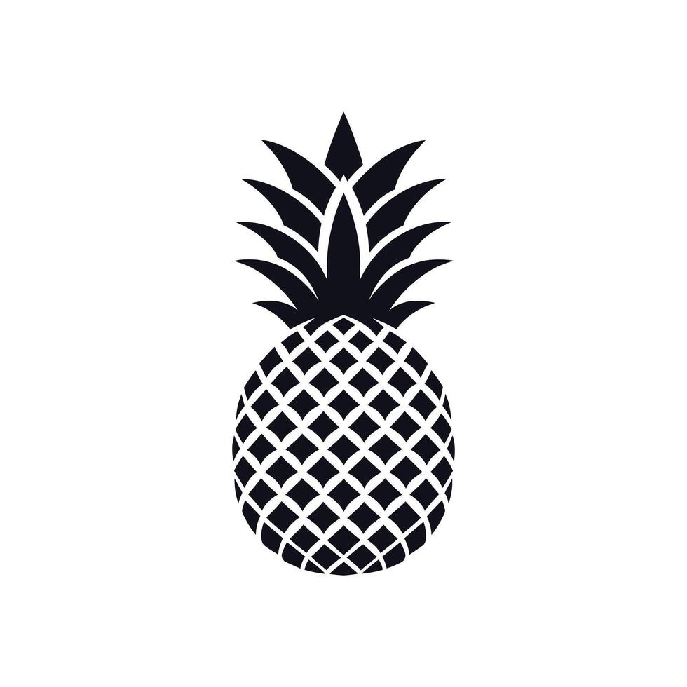 Stylish Black and White Pineapple Icon - Royalty-Free Art vector