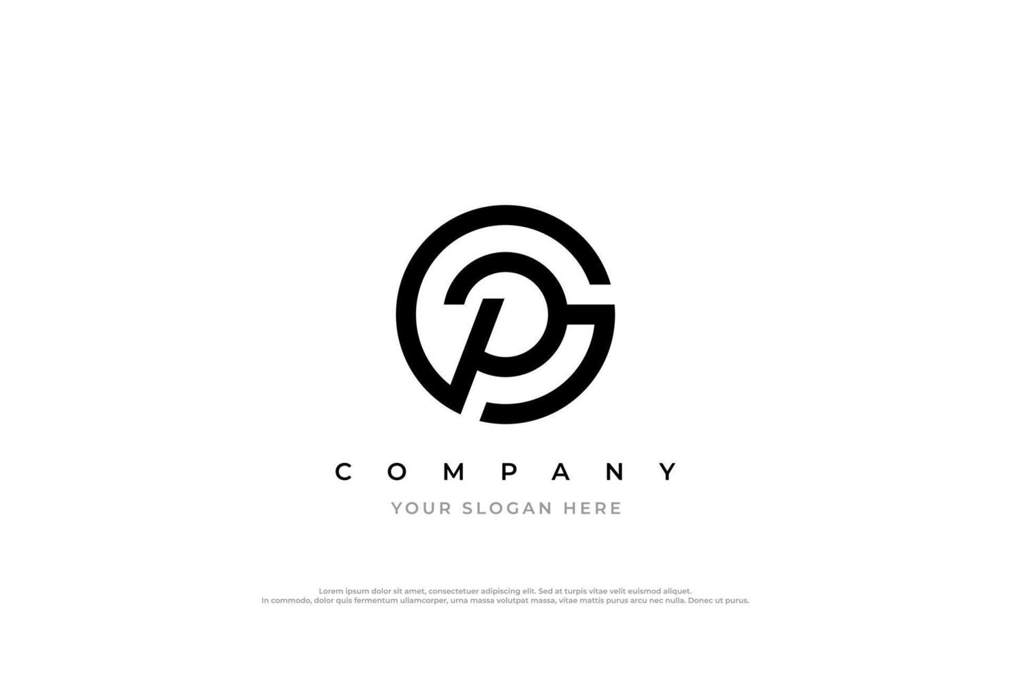 Initial Letter GP or PG Logo Design vector