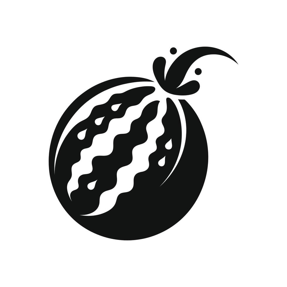 Black and White Watermelon Graphic Unique Fruit Clip Art for Creative Projects vector