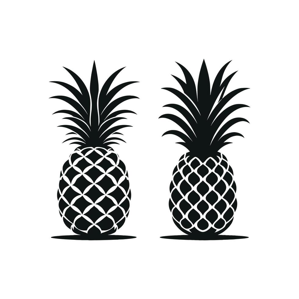 Stylish Black and White Pineapple Icon - Royalty-Free Art vector