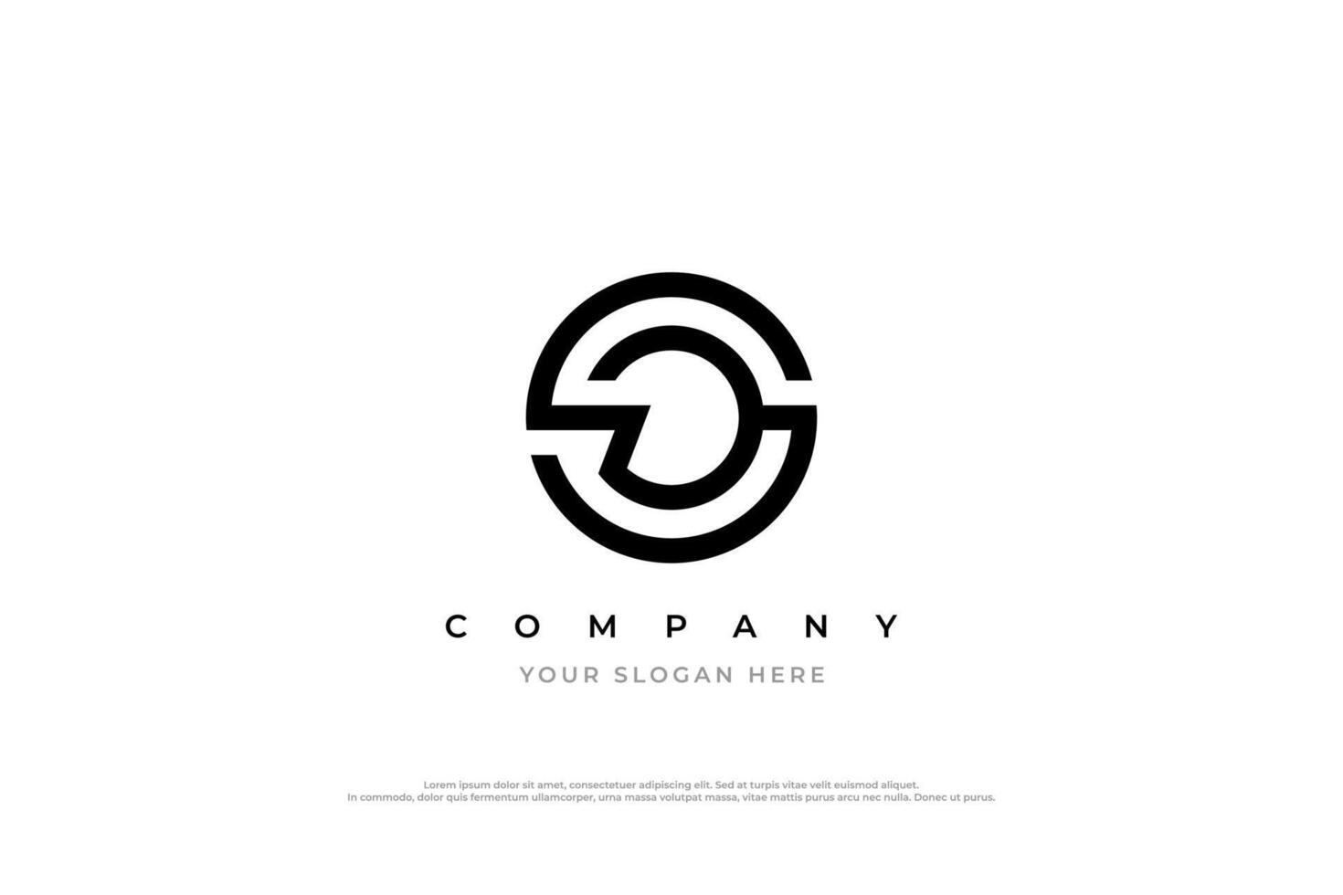 SD or DS Letter Logo in Circle Shape vector