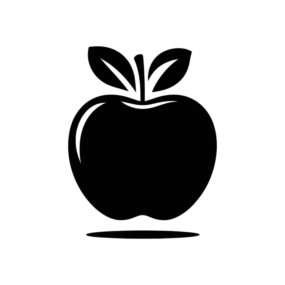 Simple Apple Silhouette Perfect for Food Health and Wellness Graphics vector