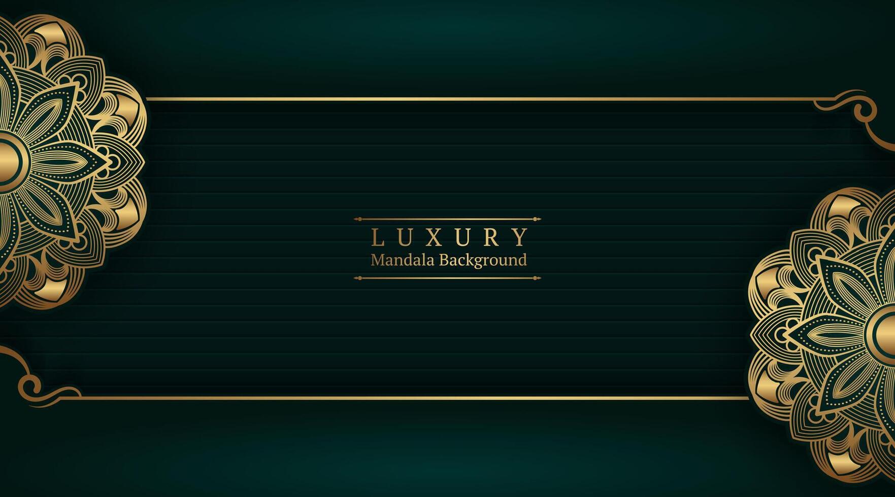 luxury green background, with gold mandala vector