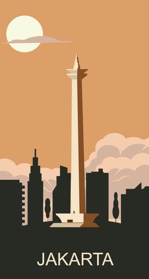 Jakarta post card background vector