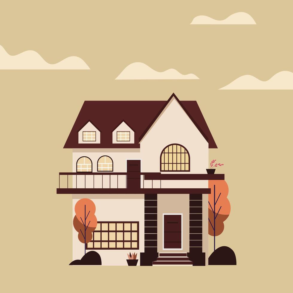 Flat illustration of house vector
