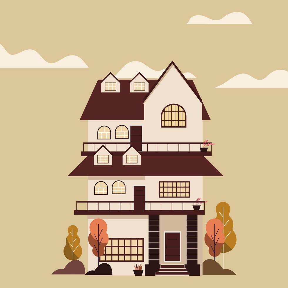 Flat illustration of house vector