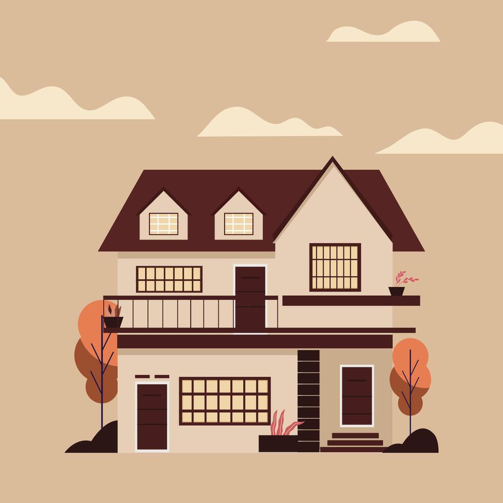 Flat illustration of house vector