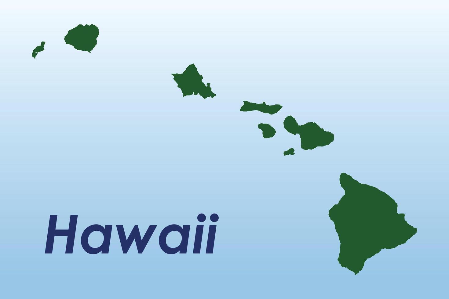 Hawaii Islands map illustration vector