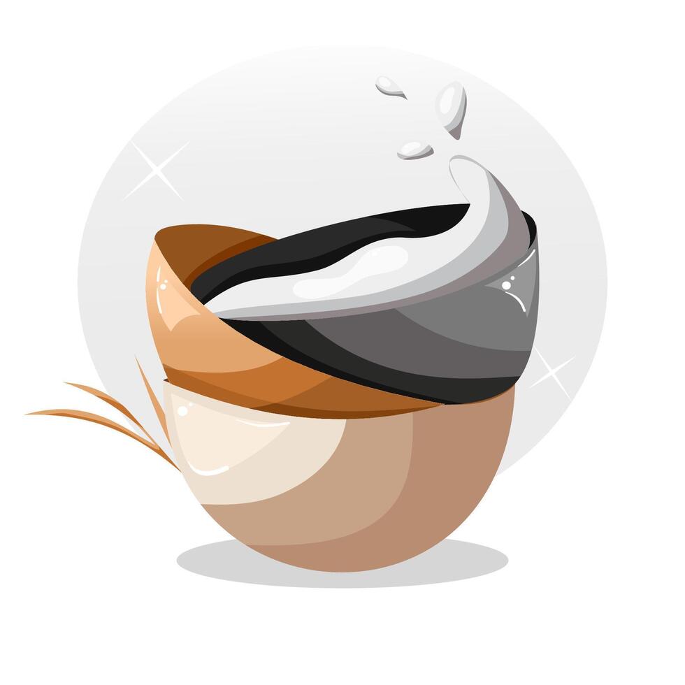 Three bowl filled with milk vector