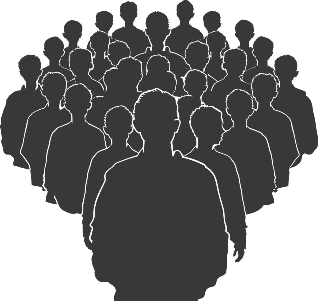 silhouette audience full body black color only vector