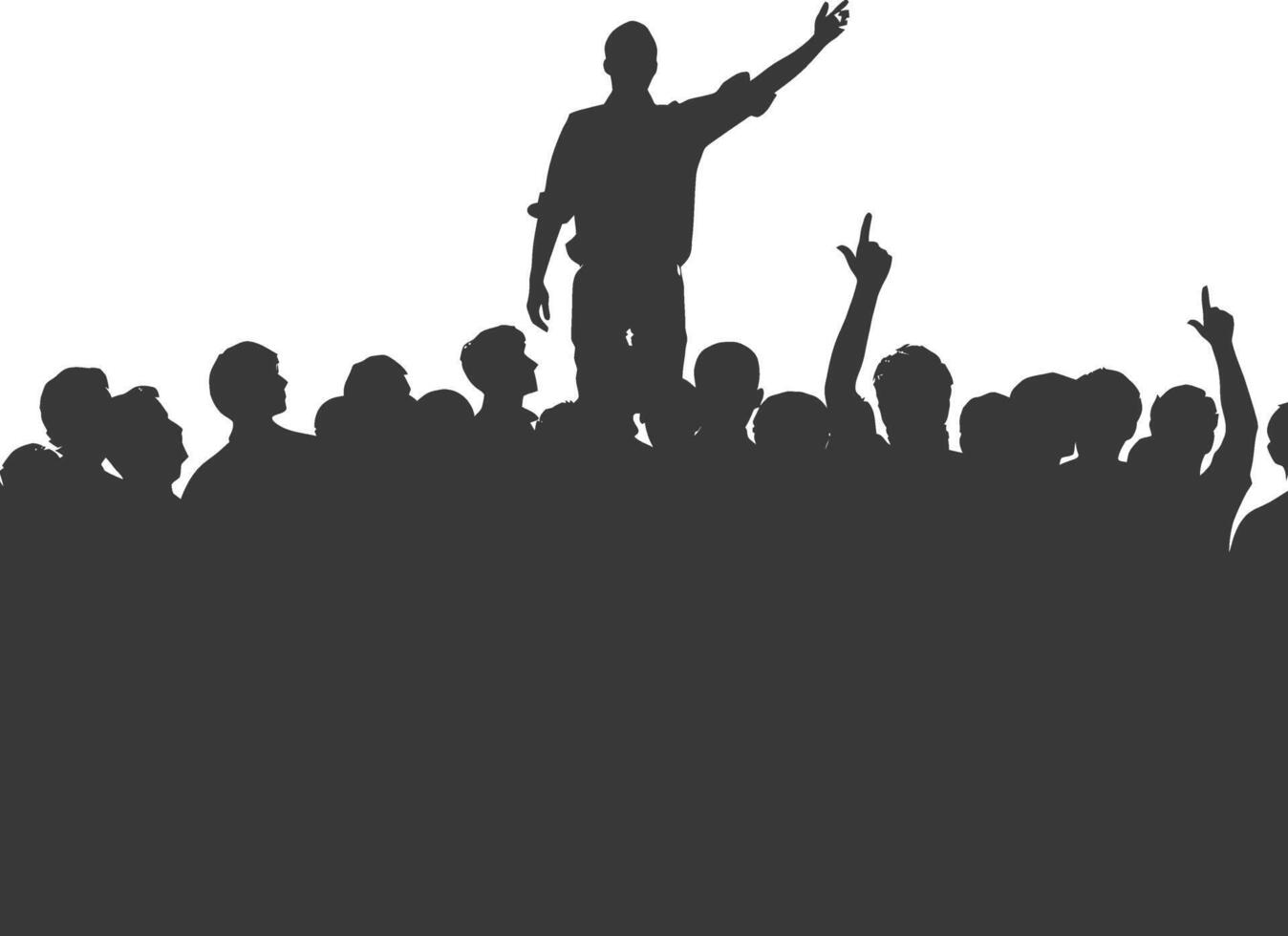silhouette audience full body black color only vector