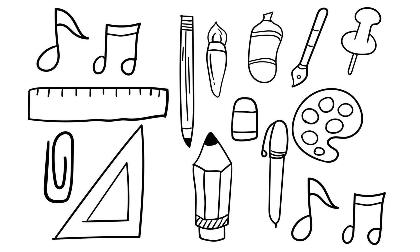 Back To School supplies doodle . Very suitable for designs at the beginning of the semester, school, education, students, and so on vector
