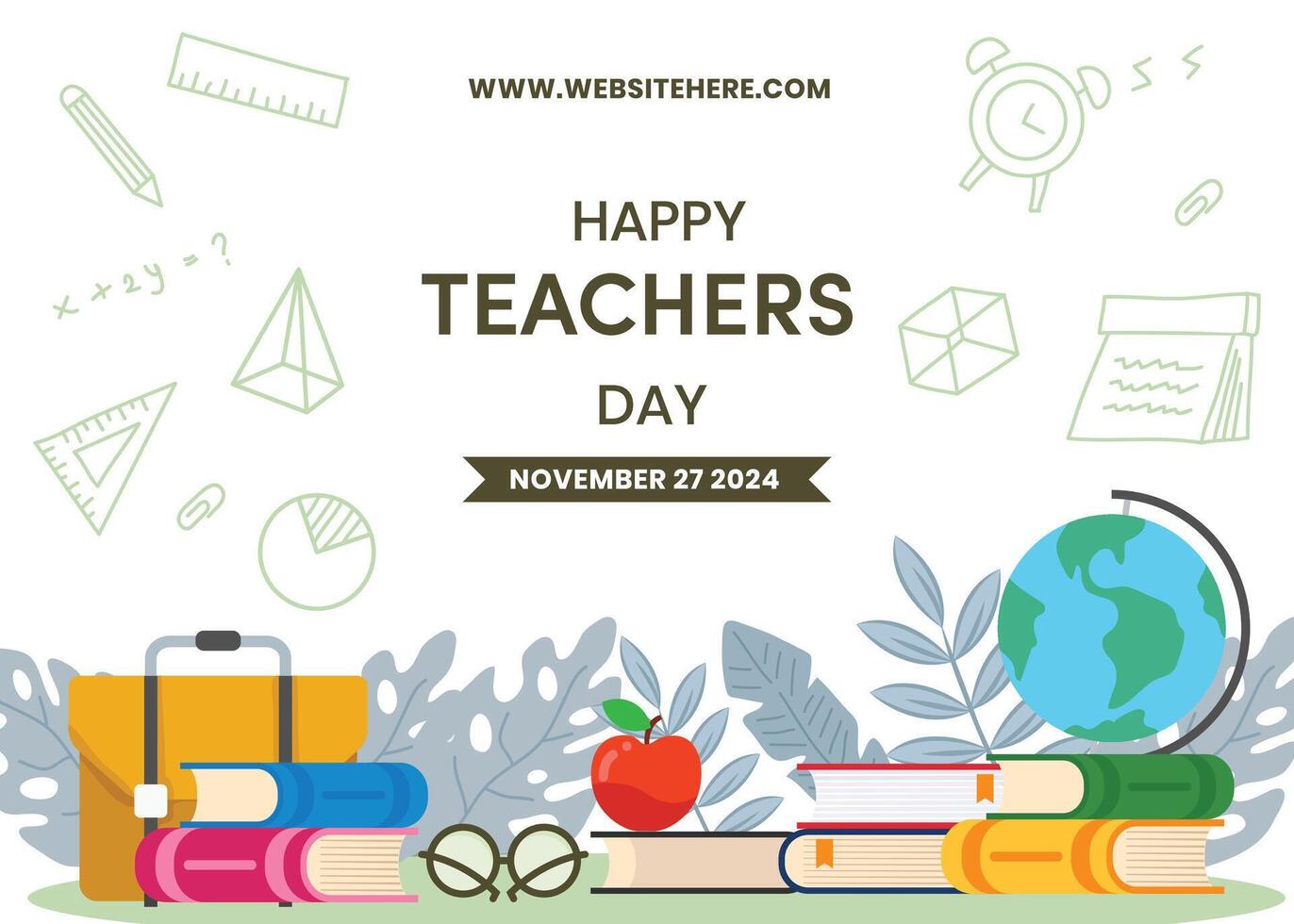 Hand-drawn flat design teachers day in Spain background. illustration vector