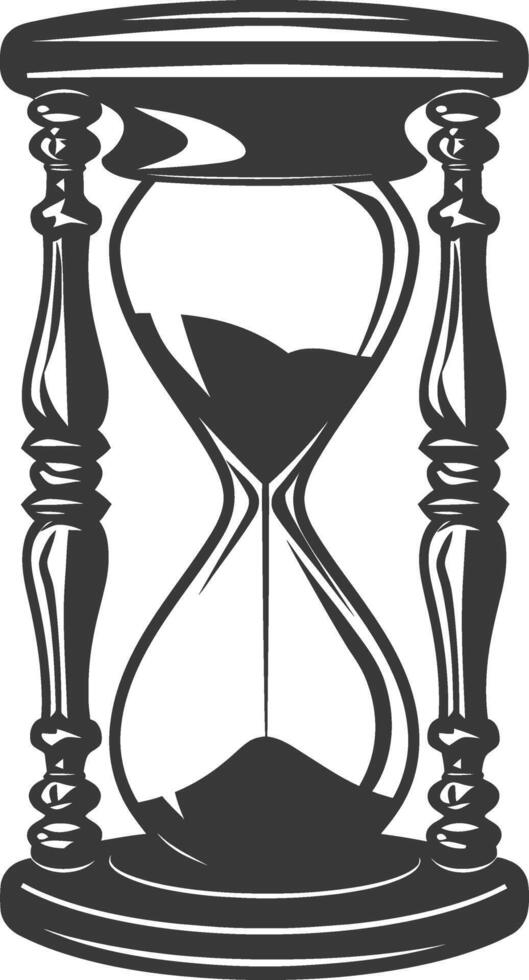 Silhouette hourglass black color only vector