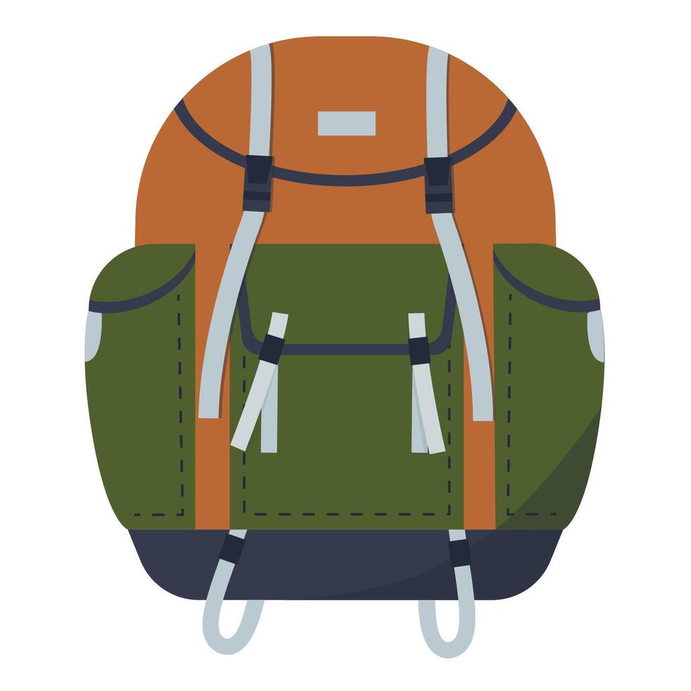 Tourist backpack. icon isolated on white background backpack in flat style. vector