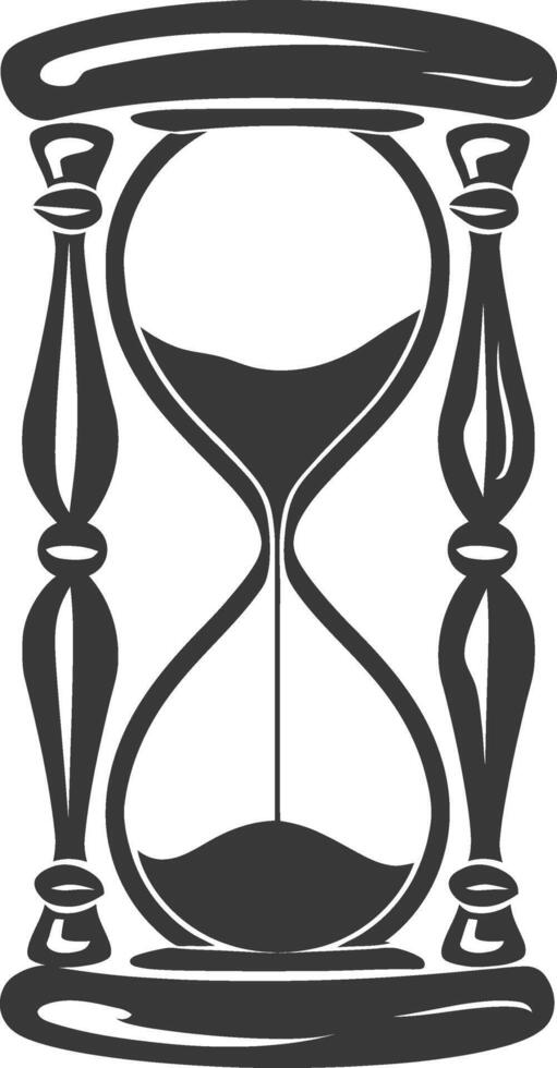 Silhouette hourglass black color only vector