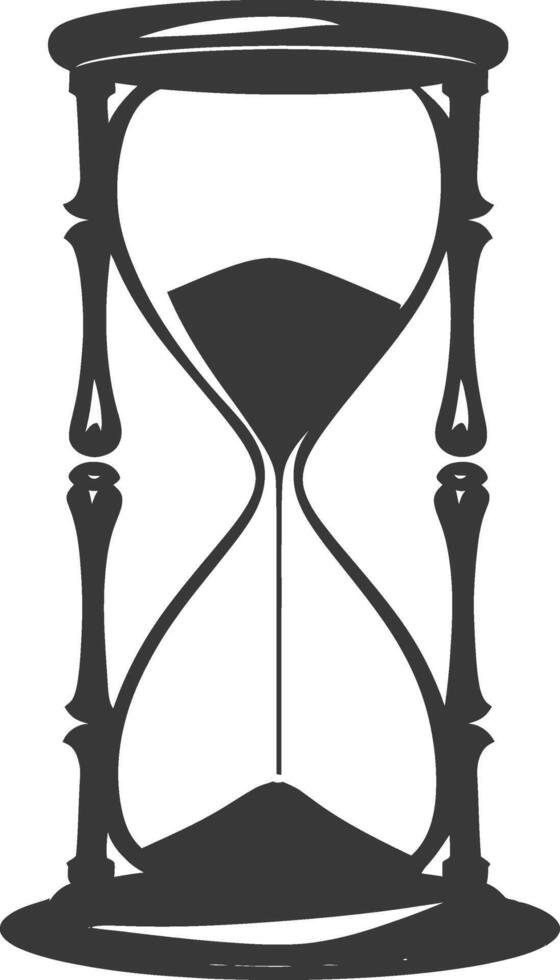 Silhouette hourglass black color only vector