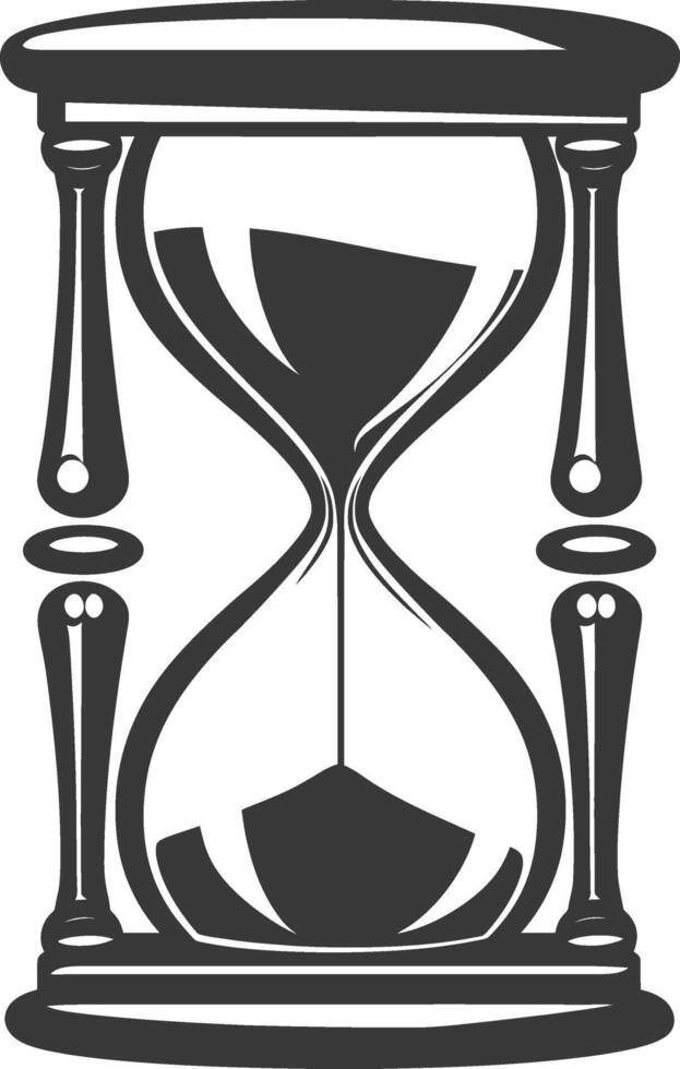Silhouette hourglass black color only vector