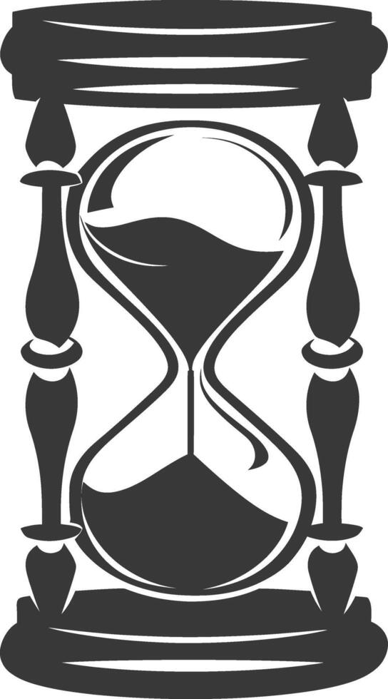 Silhouette hourglass black color only vector