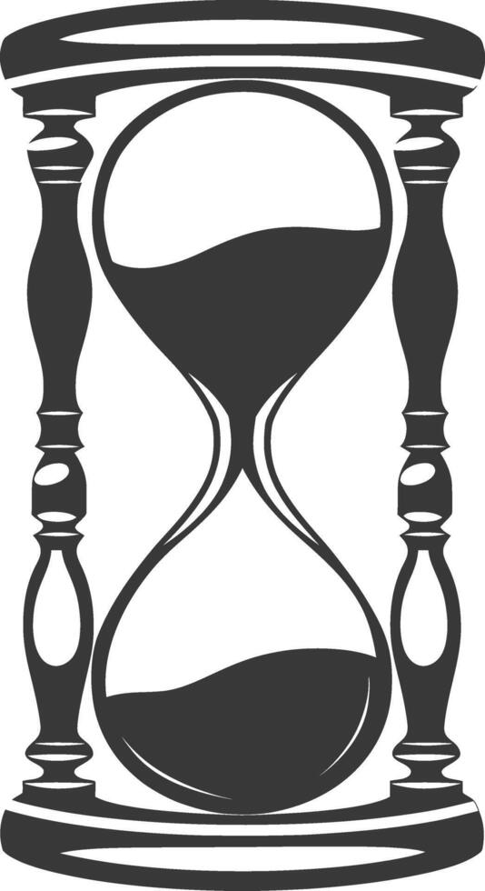 Silhouette hourglass black color only vector