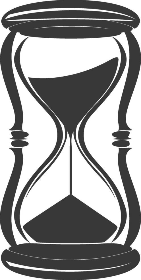 Silhouette hourglass black color only vector