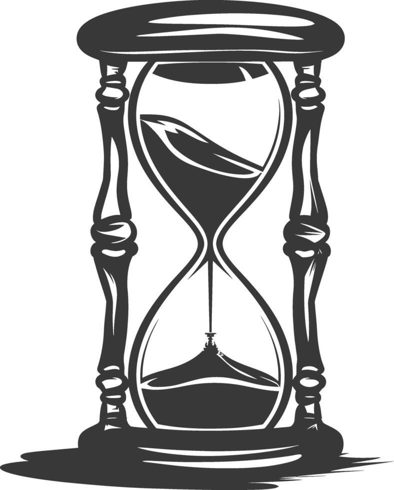 Silhouette hourglass black color only vector